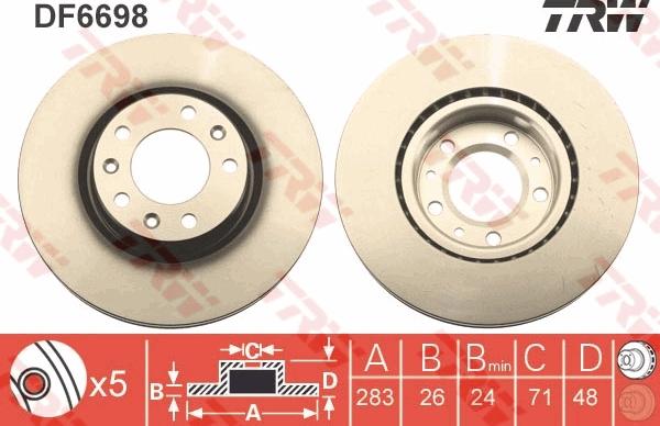 TRW DF6698 - Jarrulevy inparts.fi