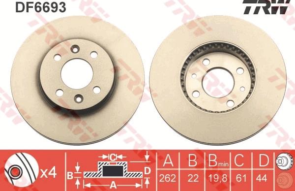 TRW DF6693 - Jarrulevy inparts.fi