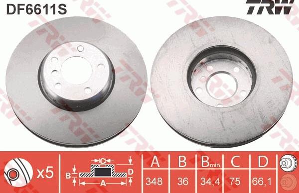 TRW DF6611S - Jarrulevy inparts.fi