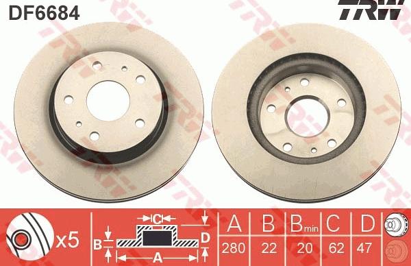 TRW DF6684 - Jarrulevy inparts.fi