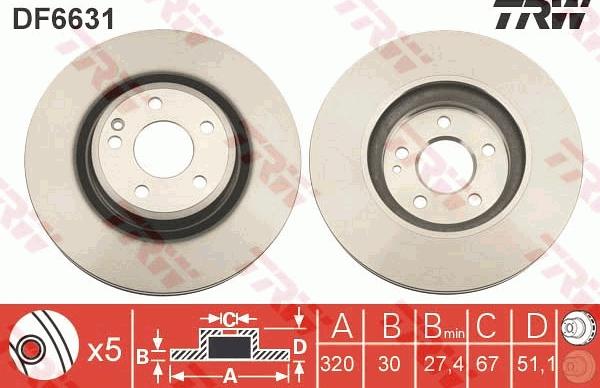 TRW DF6631 - Jarrulevy inparts.fi