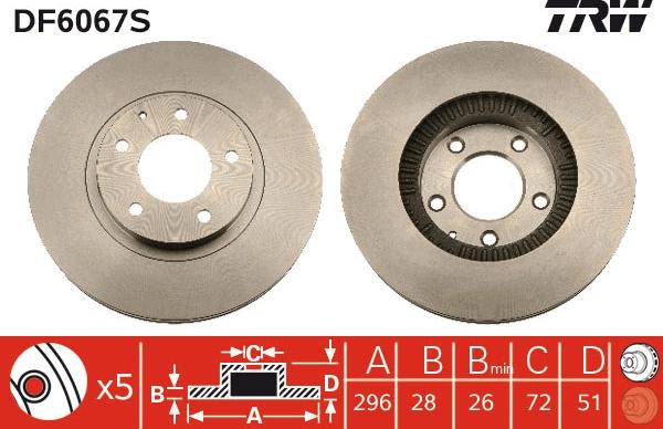 TRW DF6067S - Jarrulevy inparts.fi