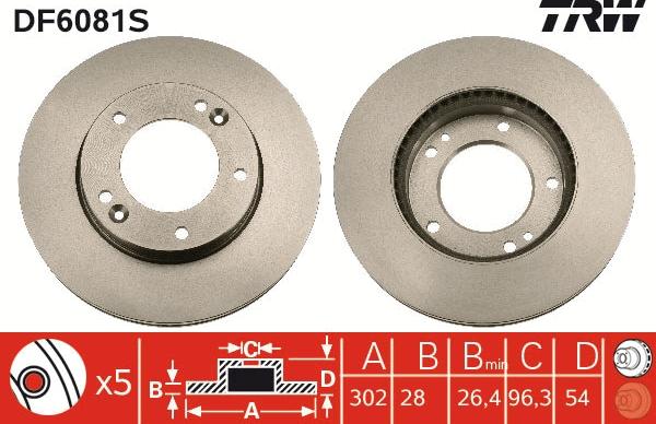 TRW DF6081S - Jarrulevy inparts.fi