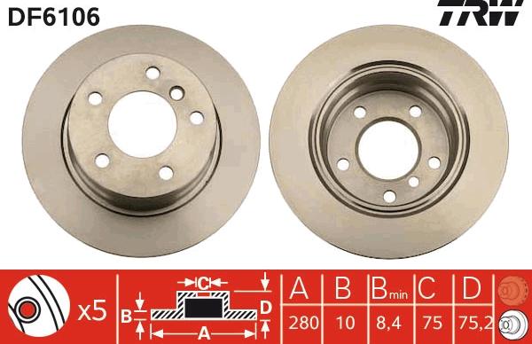 TRW DF6106 - Jarrulevy inparts.fi