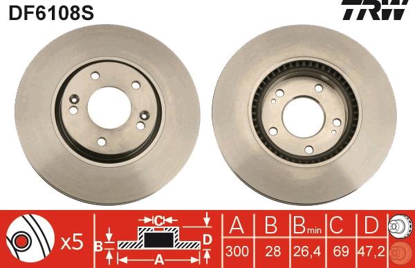 TRW DF6108S - Jarrulevy inparts.fi