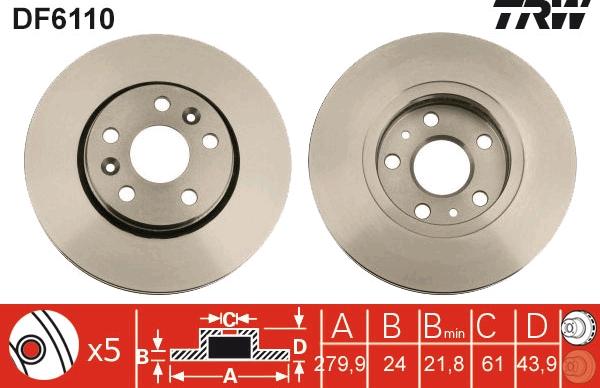 TRW DF6110 - Jarrulevy inparts.fi