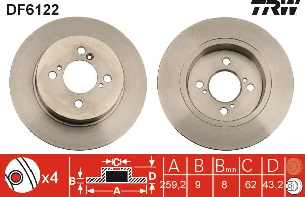 TRW DF6122 - Jarrulevy inparts.fi