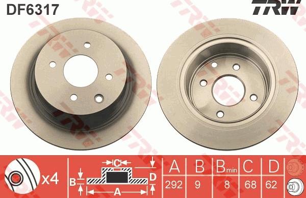 TRW DF6317 - Jarrulevy inparts.fi