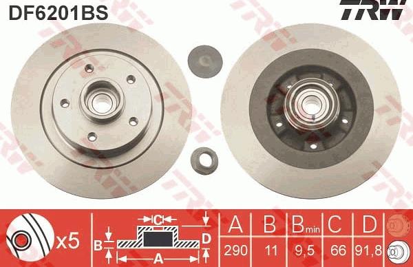 TRW DF6201BS - Jarrulevy inparts.fi