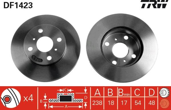 TRW DF1423 - Jarrulevy inparts.fi