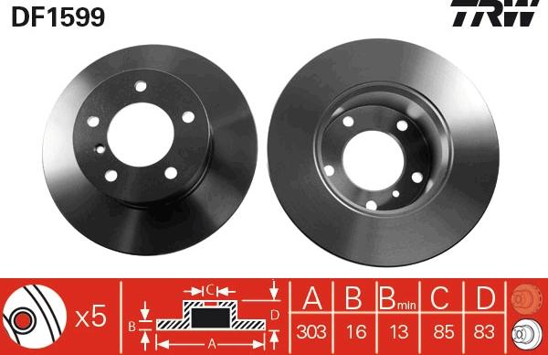 TRW DF1599 - Jarrulevy inparts.fi