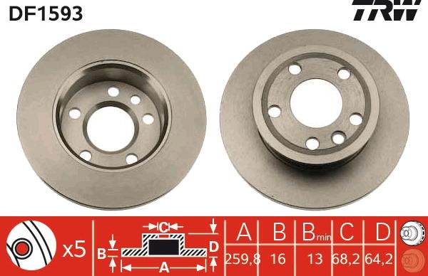 TRW DF1593 - Jarrulevy inparts.fi