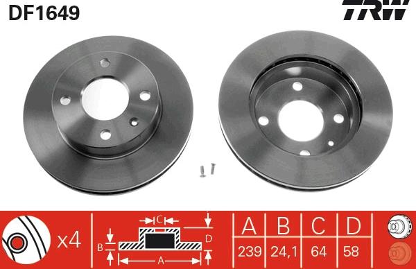 TRW DF1649 - Jarrulevy inparts.fi