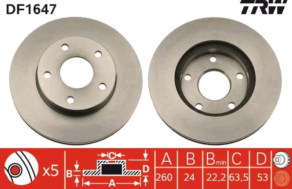 TRW DF1647 - Jarrulevy inparts.fi