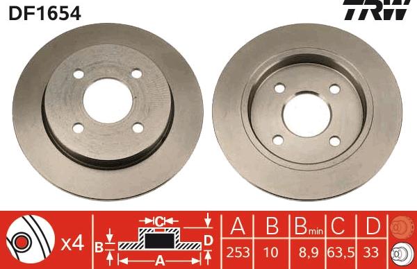 TRW DF1654 - Jarrulevy inparts.fi