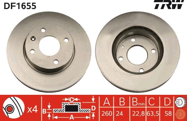 TRW DF1655 - Jarrulevy inparts.fi