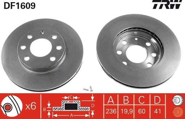 TRW DF1609 - Jarrulevy inparts.fi