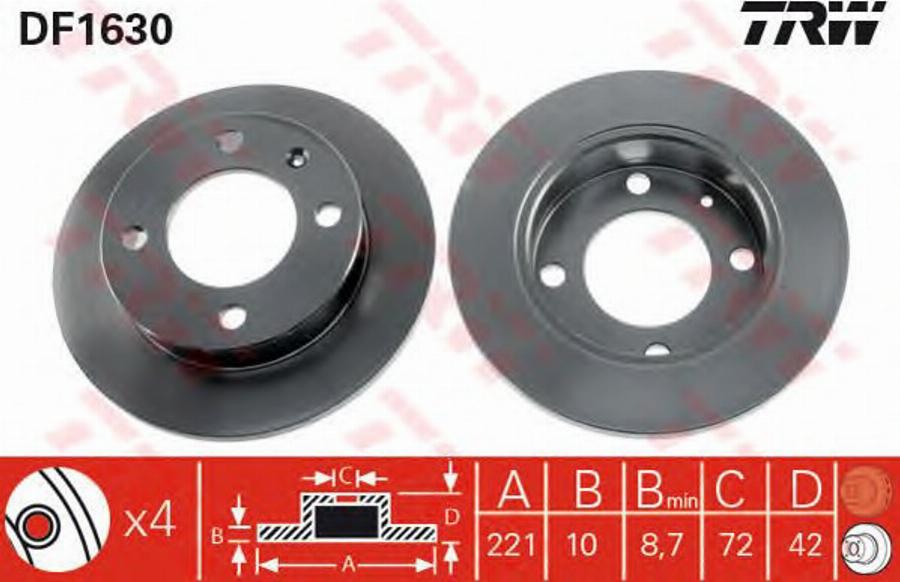 TRW DF1630BP - Jarrulevy inparts.fi