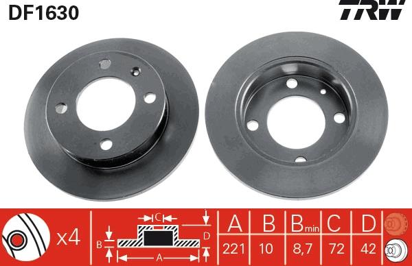 TRW DF1630 - Jarrulevy inparts.fi