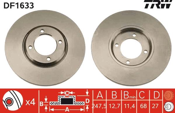 TRW DF1633 - Jarrulevy inparts.fi