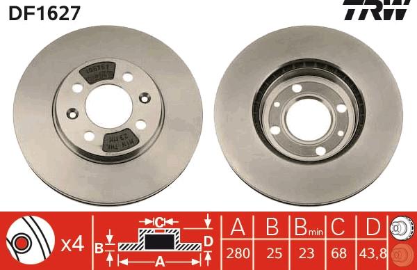 TRW DF1627 - Jarrulevy inparts.fi