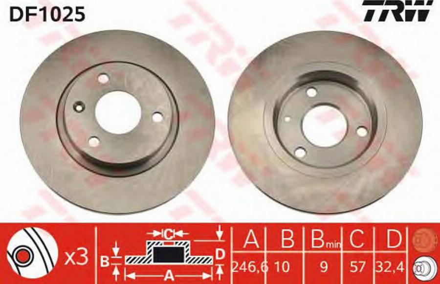 TRW DF1025BP - Jarrulevy inparts.fi