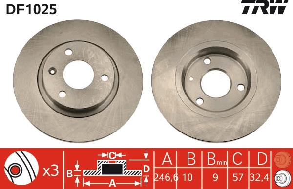 TRW DF1025 - Jarrulevy inparts.fi