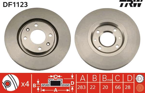 TRW DF1123 - Jarrulevy inparts.fi