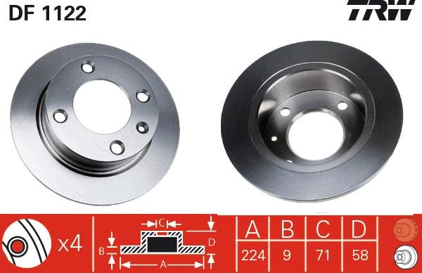 TRW DF1122 - Jarrulevy inparts.fi