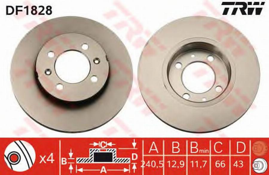 TRW DF1828BP - Jarrulevy inparts.fi