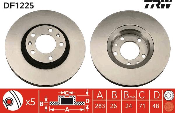 TRW DF1225 - Jarrulevy inparts.fi