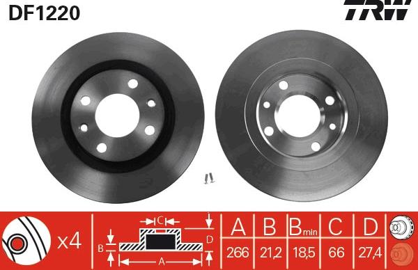 TRW DF1220 - Jarrulevy inparts.fi