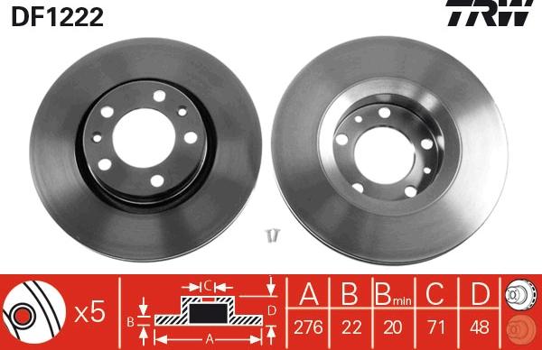 TRW DF1222 - Jarrulevy inparts.fi