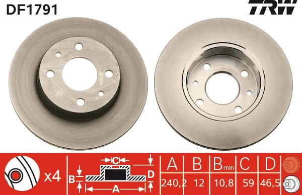 TRW DF1791 - Jarrulevy inparts.fi