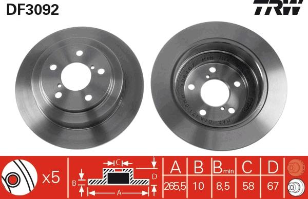 TRW DF3092 - Jarrulevy inparts.fi