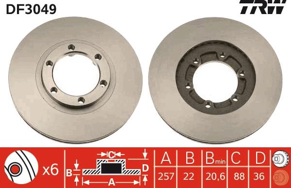 TRW DF3049 - Jarrulevy inparts.fi