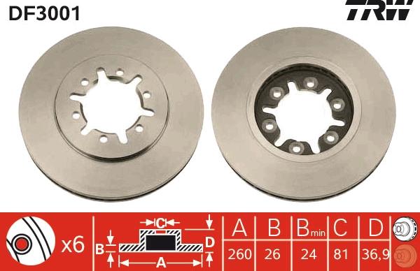 TRW DF3001 - Jarrulevy inparts.fi