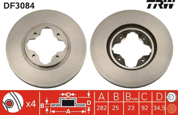 TRW DF3084 - Jarrulevy inparts.fi