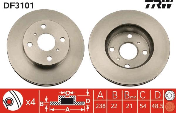 TRW DF3101 - Jarrulevy inparts.fi