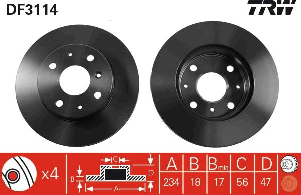 TRW DF3114 - Jarrulevy inparts.fi