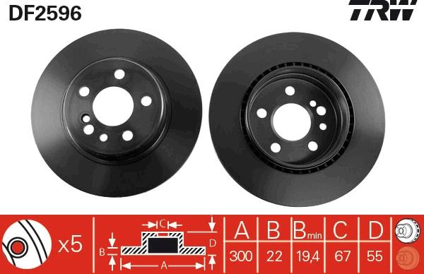 TRW DF2596 - Jarrulevy inparts.fi