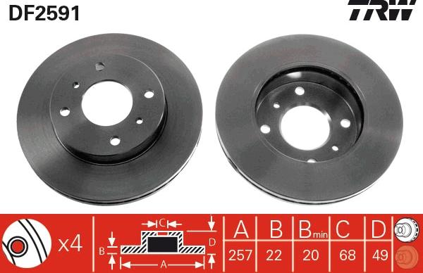 TRW DF2591 - Jarrulevy inparts.fi