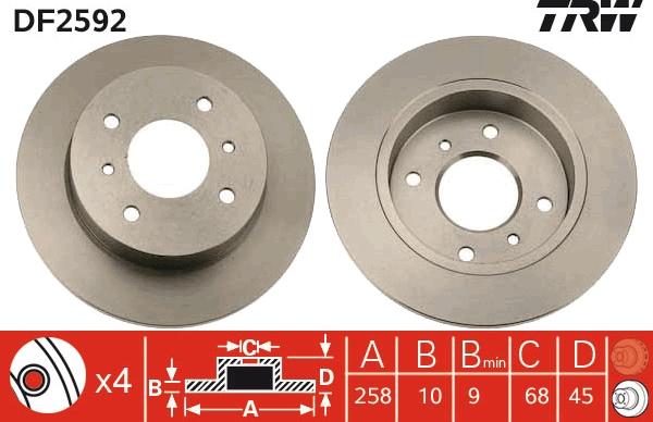 TRW DF2592 - Jarrulevy inparts.fi