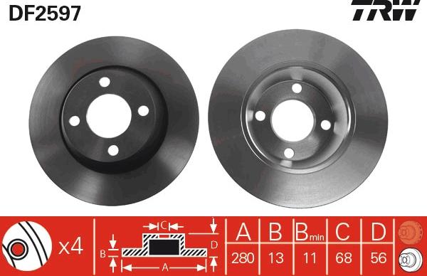 TRW DF2597 - Jarrulevy inparts.fi