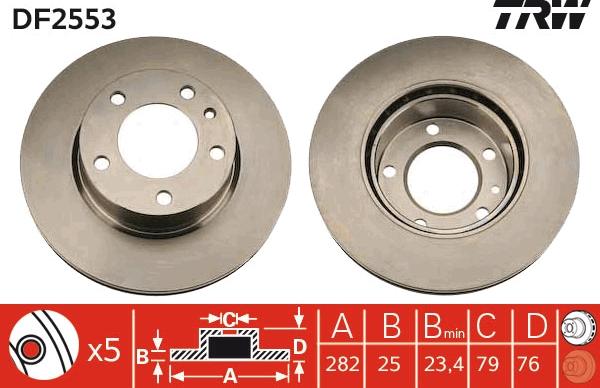 TRW DF2553 - Jarrulevy inparts.fi