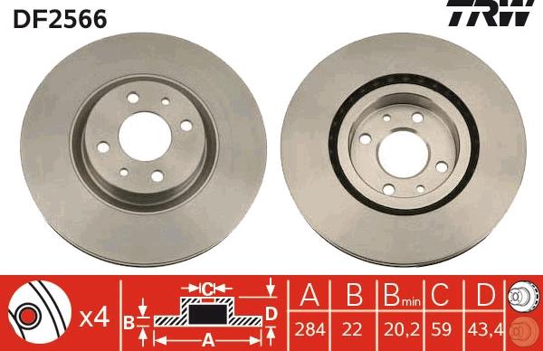 TRW DF2566 - Jarrulevy inparts.fi