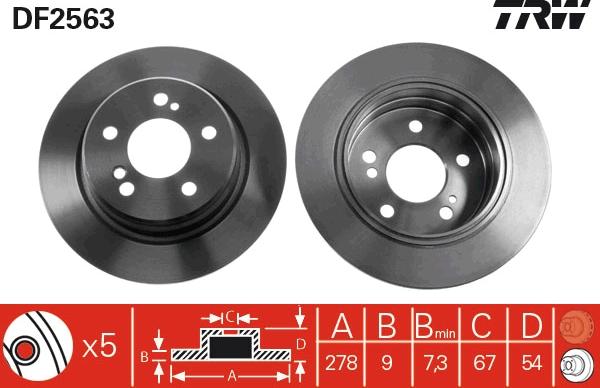 TRW DF2563 - Jarrulevy inparts.fi