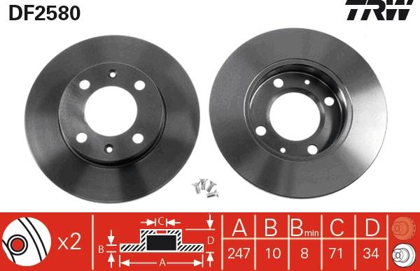 TRW DF2580 - Jarrulevy inparts.fi