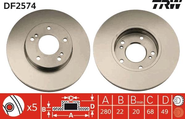 TRW DF2574 - Jarrulevy inparts.fi