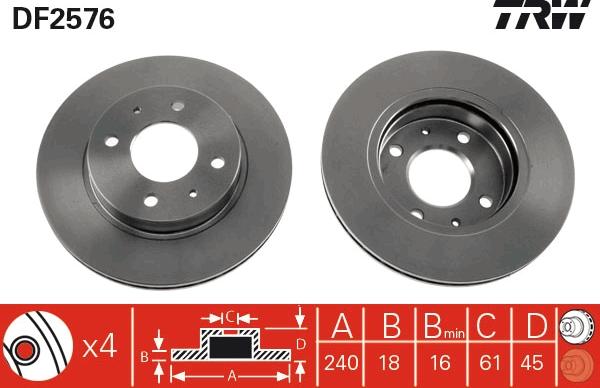 TRW DF2576 - Jarrulevy inparts.fi